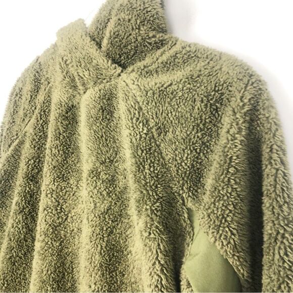 NIKE | Dark Olive Green Sherpa Pullover Hoodie Thermafit Women’s Size Medium - Picture 4 of 11